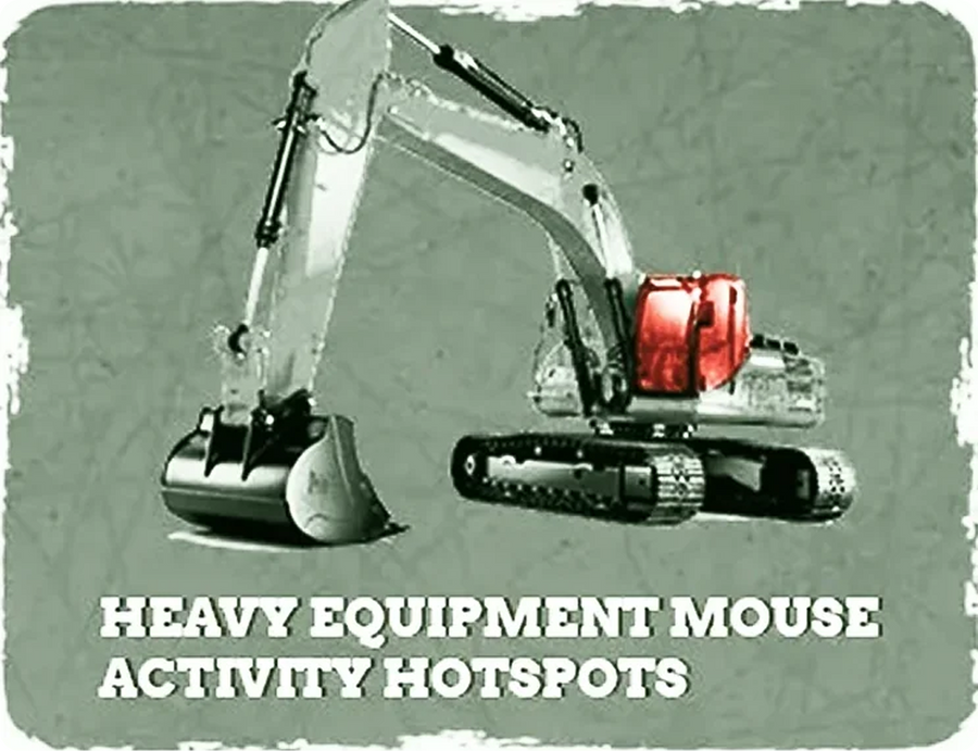 Heavy equipment mouse activity hotspots